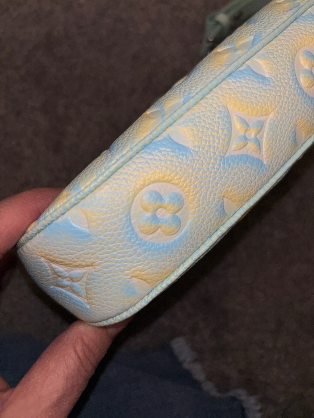 Louis Vuitton Mint and Pastel Yellow Monogram Mini Pochette - Picture 6 of 11